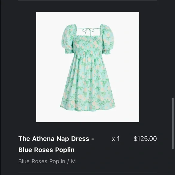 Hill House Athena in Blue Roses Poplin Sz M EUC - Picture 5 of 5